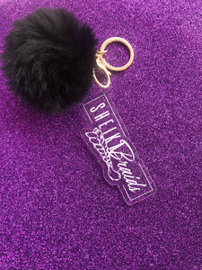 Clear Name Tag with Puff Ball